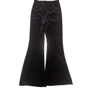 Navy blue Velvet Bell Bottom Pants‎ Made in Italy